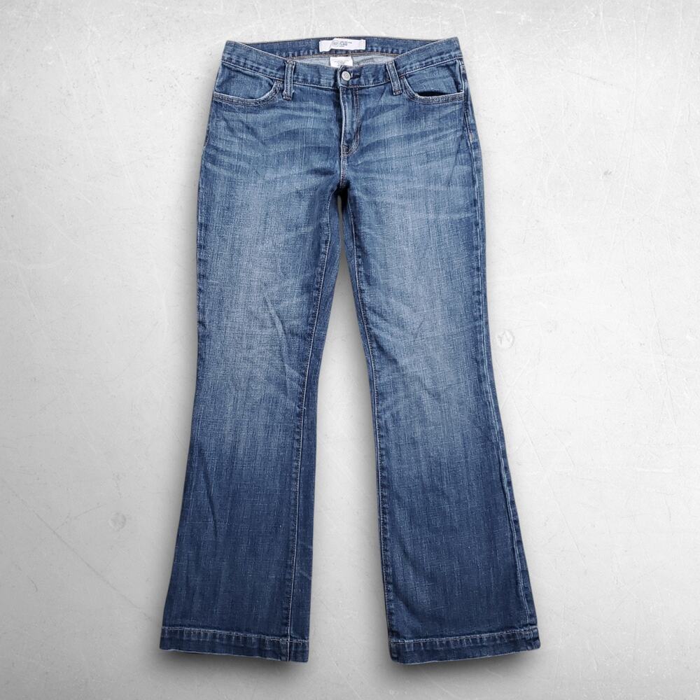 Gap Long and Lean Flare Jeans Women 10R Blue Denim Stretch Boho Western Cowgirl